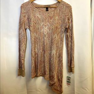 INC Women's Metallic Herringbone Top